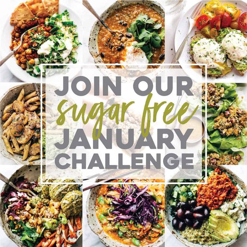 Images of foods advertising Sugar Free January.