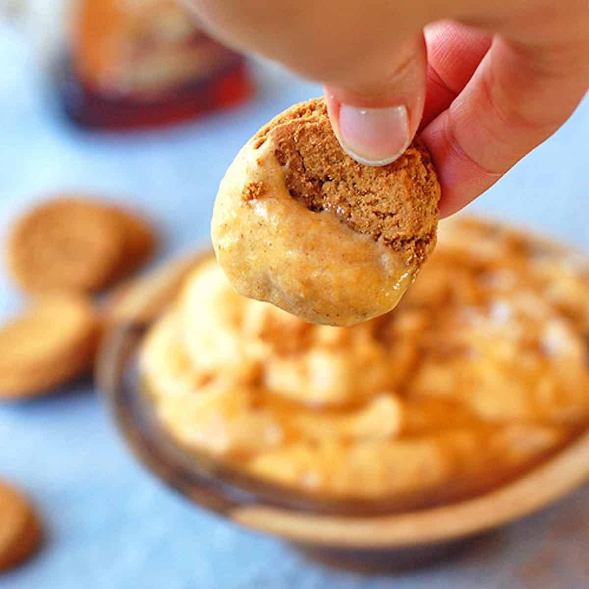 Pumpkin dip for dipping gingersnaps.