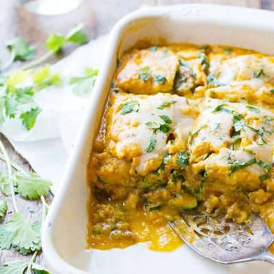 A picture of Sausage and Sweet Potato Zucchini Lasagna
